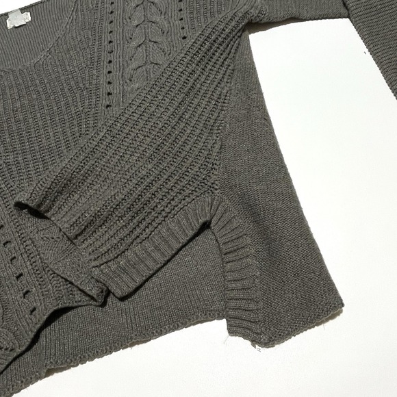 Converse One Star Oversized Knitted Sweater Crop Top Women's Size Large Gray - Picture 4 of 11